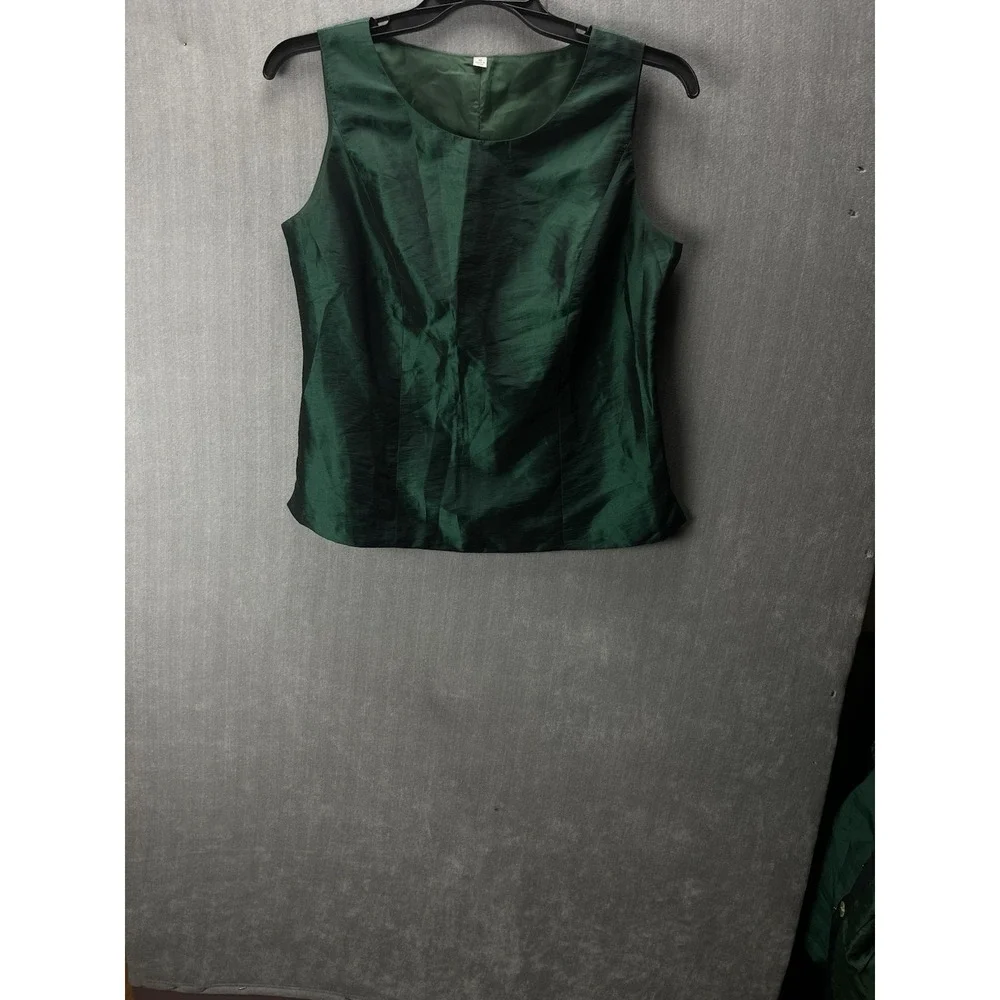 Night Studio New York 3 Piece Emerald Green Formal Skirt Suit Beaded Size 10